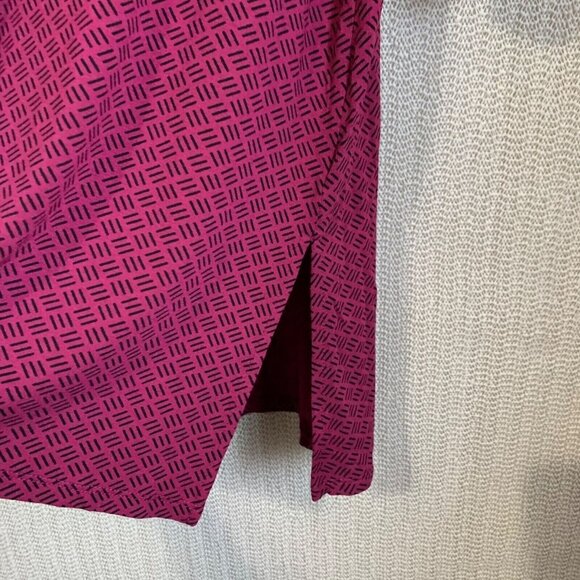 J.Jill Wearever Womens Geometric Tunic Top Size Small Purple Slit Side V-Neck - Picture 4 of 8